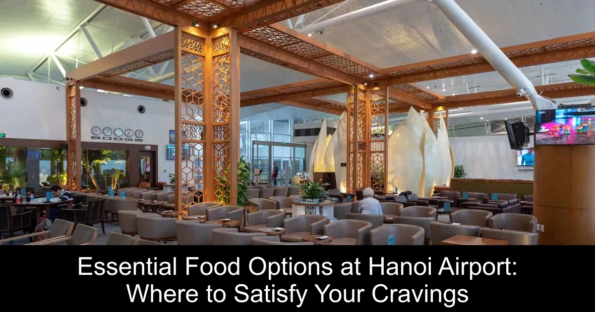 Essential Food Options at Hanoi Airport: Where to Satisfy Your Cravings